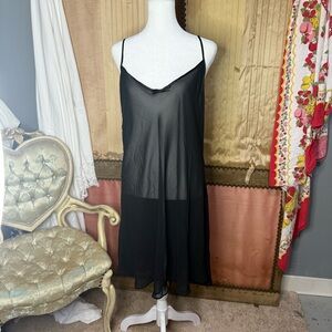 Vintage 1980’s Elegant Black Women's Slip Dress
